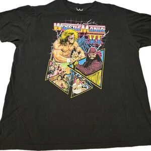 WWE Wrestlemania VI Mens Short Sleeve T-Shirt Ultimate Warrior And Others Sz XL